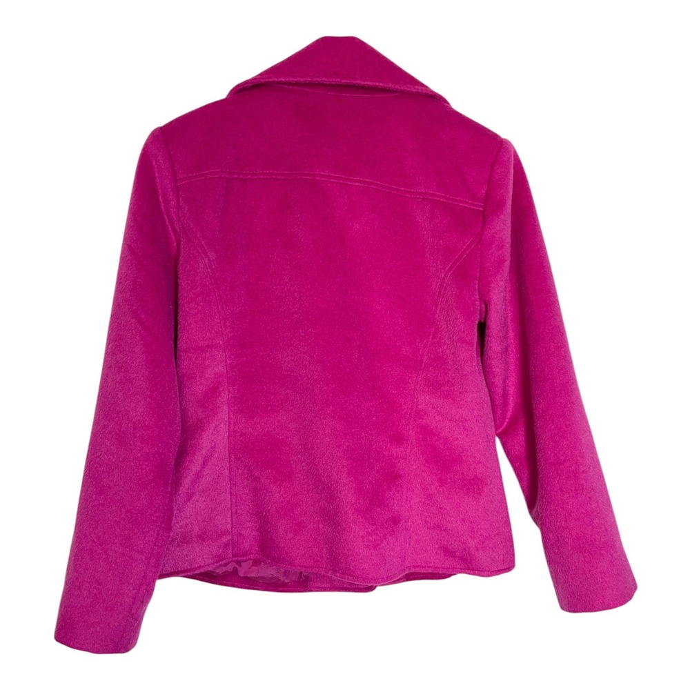Grace Elements 8 Pink Pea Coat Wool Blend Button Front Barbiecore Mod Statement - Picture 2 of 8